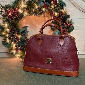 Dooney & Bourke Pebble Grain Cranberry Deana Satchel